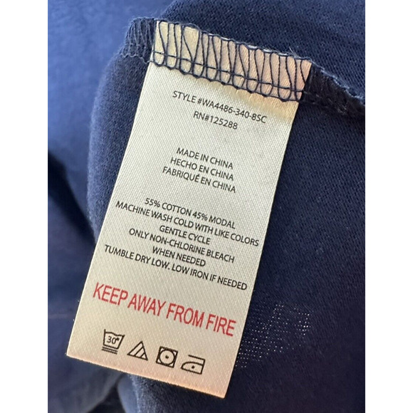 Life Is Good Sleep Shirt Womens Medium Blue NEW Logo Long Sleeve V Neck - Picture 7 of 11